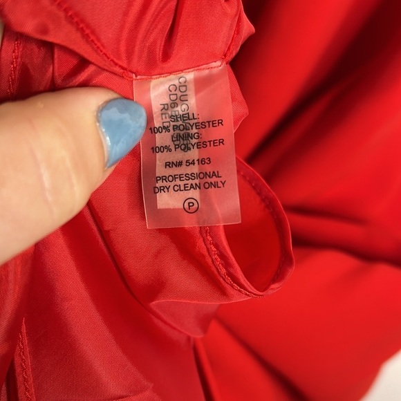 Calvin Klein Red Halter Neck Maxi Formal Sexy Gown Dress - Picture 6 of 7